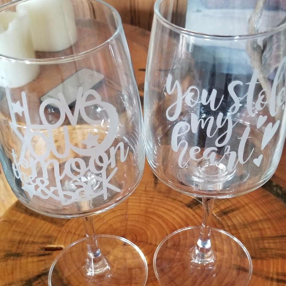 Etched Wedding Toasting Glasses